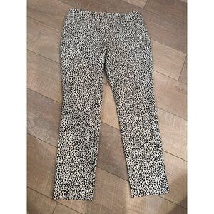 Loft Outlet Womens Skinny Ankle Pants Leopard Print 4P Petite Cotton/Spandex